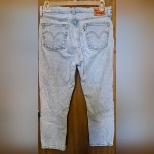 Levis 501 Jeans Womens W32 L26 Light Wash High Rise Straight Denim Button Fly